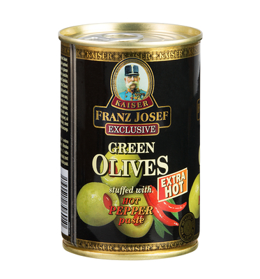 Zöld olívabogyó csípős paprikakrémmel, sós lében 300g